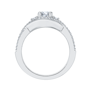 14K White Gold Round Diamond Engagement Ring