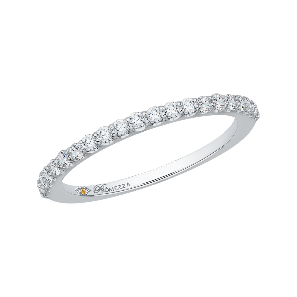 14K White Gold Round Diamond Wedding Band