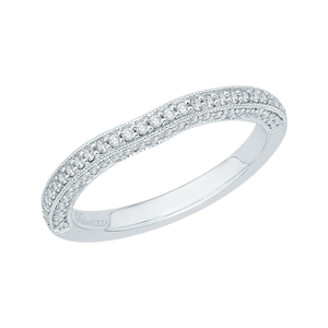 14K White Gold Round Diamond Half Eternity Wedding Band