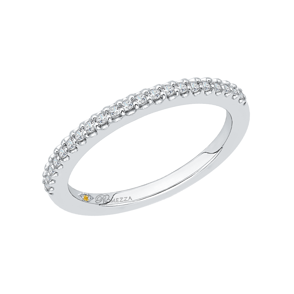 Round Diamond Wedding Band In 14K White Gold