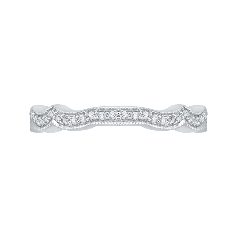 PR0075BQ-44W-.50 Bridal Jewelry Carizza White Gold Round Diamond Wedding Bands