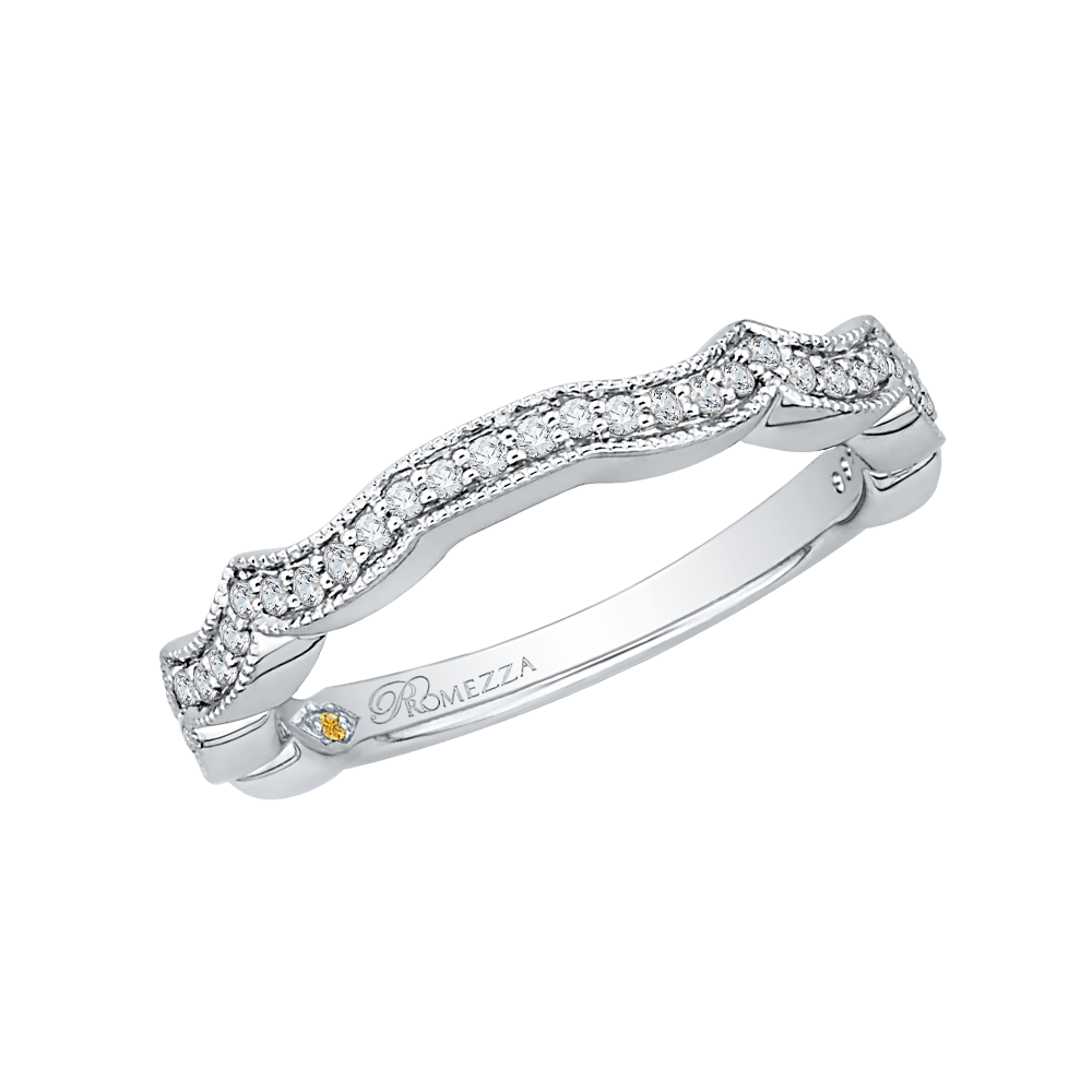 14K White Gold Round Diamond Wedding band