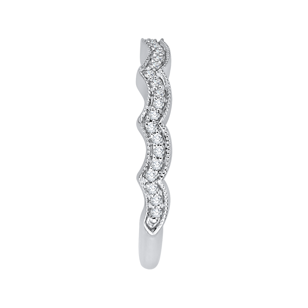14K White Gold Round Diamond Wedding band