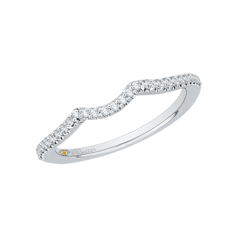 14K White Gold Round Diamond Wedding Band