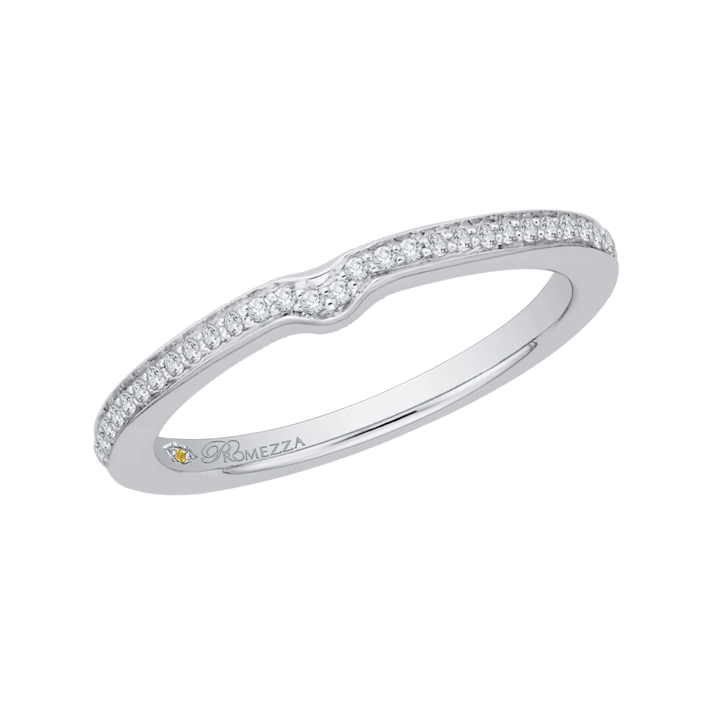 14K White Gold Round Diamond Wedding Band