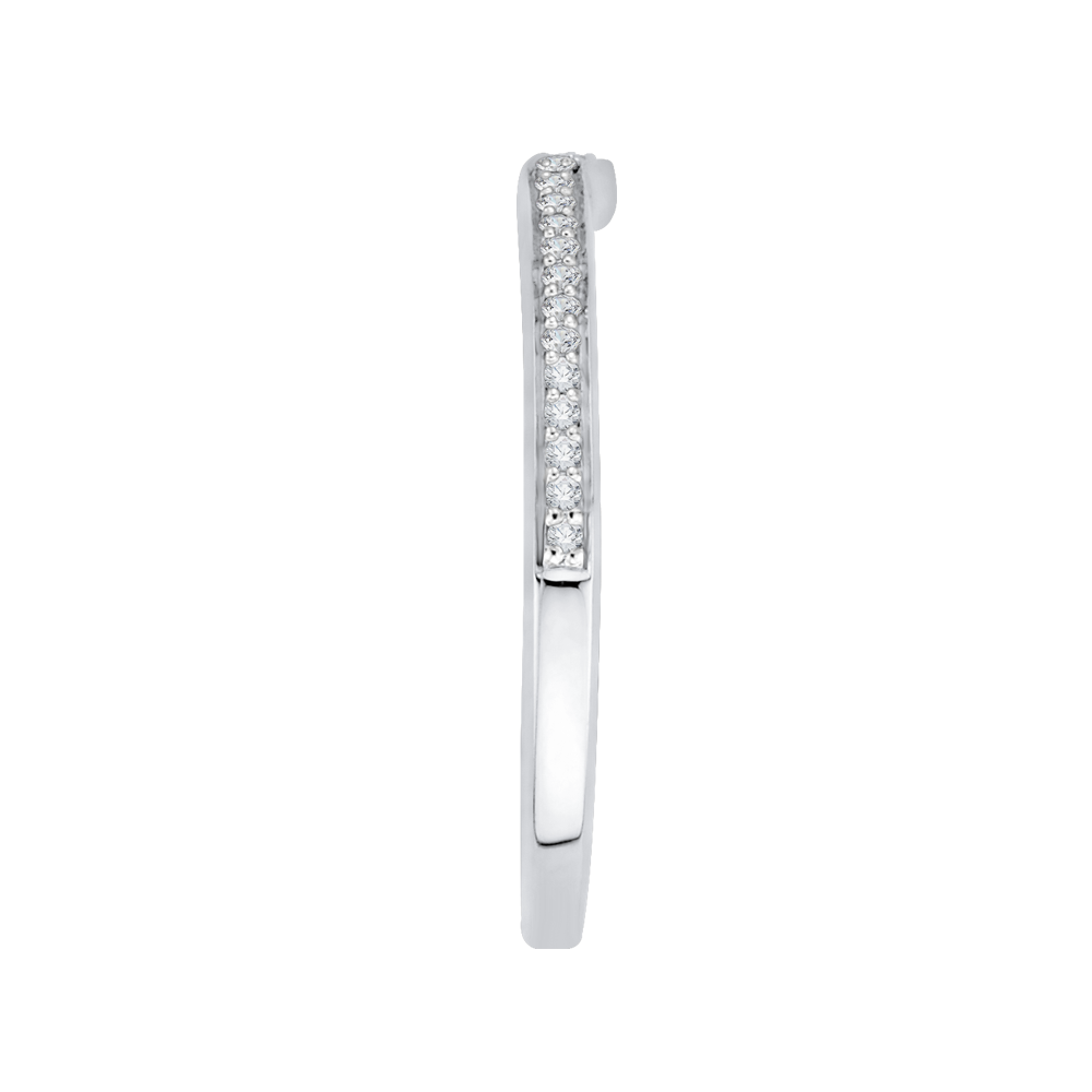 14K White Gold Round Diamond Wedding Band