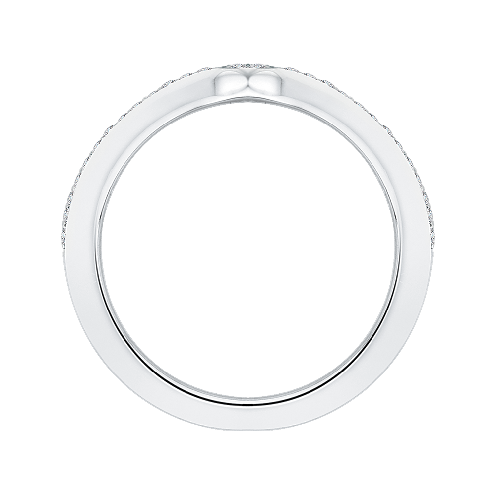 14K White Gold Round Diamond Wedding Band