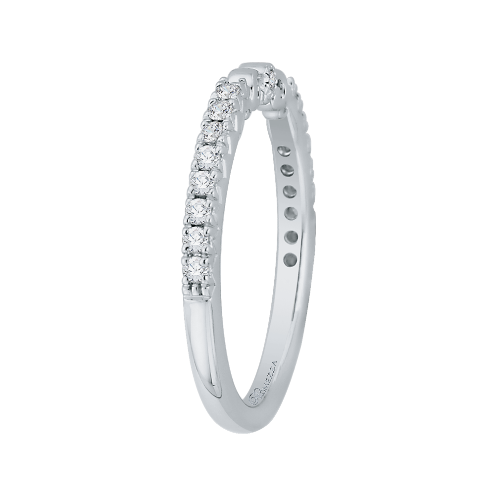 14K White Gold Round Diamond Wedding Band