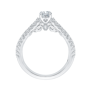 14K White Gold Round Cut Diamond Engagement Ring