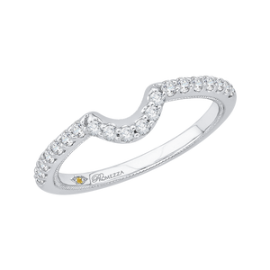14K White Gold Round Diamond Half Eternity Wedding Band