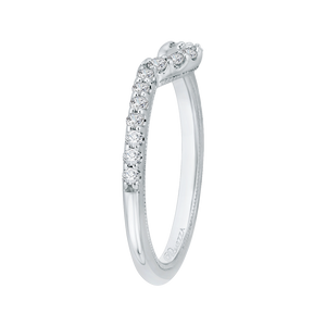 14K White Gold Round Diamond Half Eternity Wedding Band