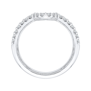 14K White Gold Round Diamond Half Eternity Wedding Band