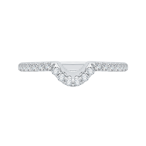PR0090B-44W Bridal Jewelry Carizza White Gold Round Diamond Wedding Bands