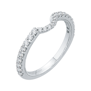 14K White Gold Round Diamond Wedding Band