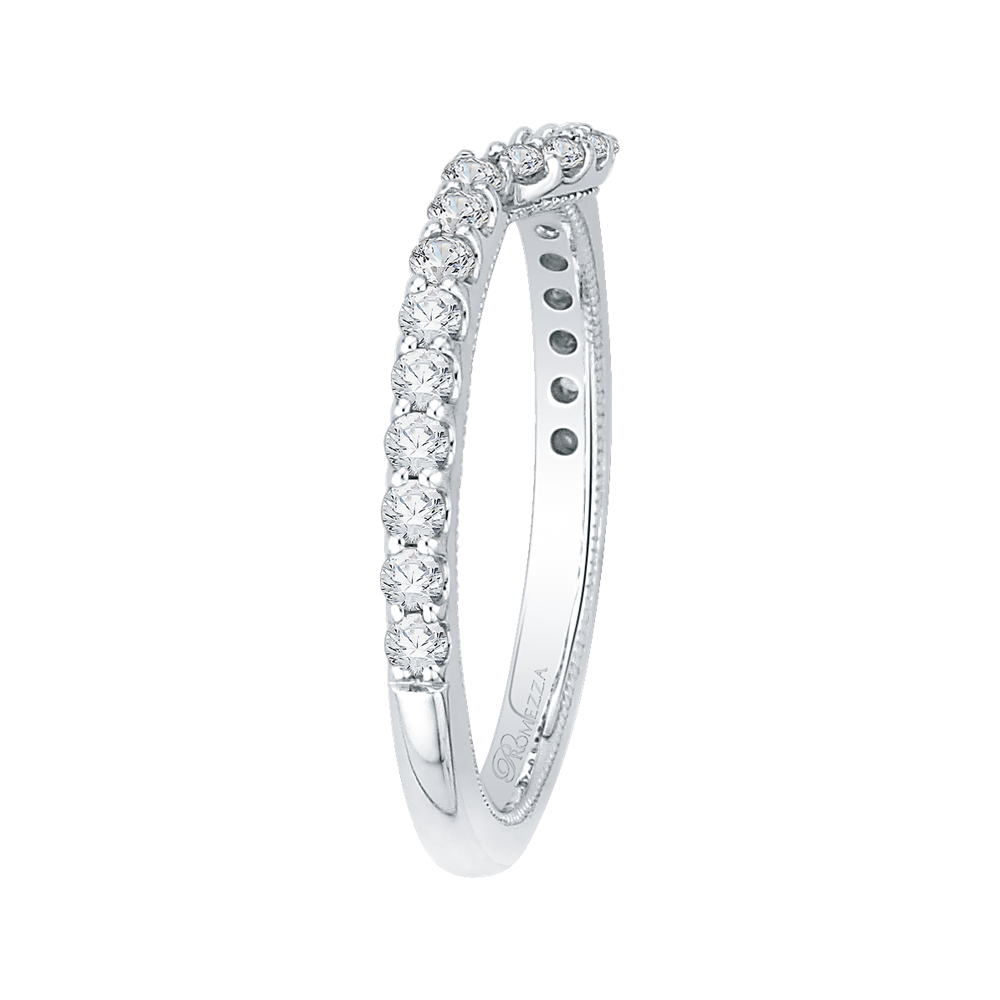 14K White Gold Round Diamond Wedding Band