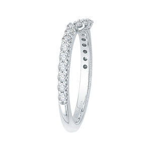 14K White Gold Round Diamond Wedding Band