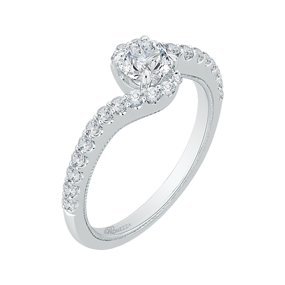 14K White Gold Round Diamond Promise Engagement Ring