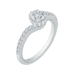 14K White Gold Round Diamond Promise Engagement Ring