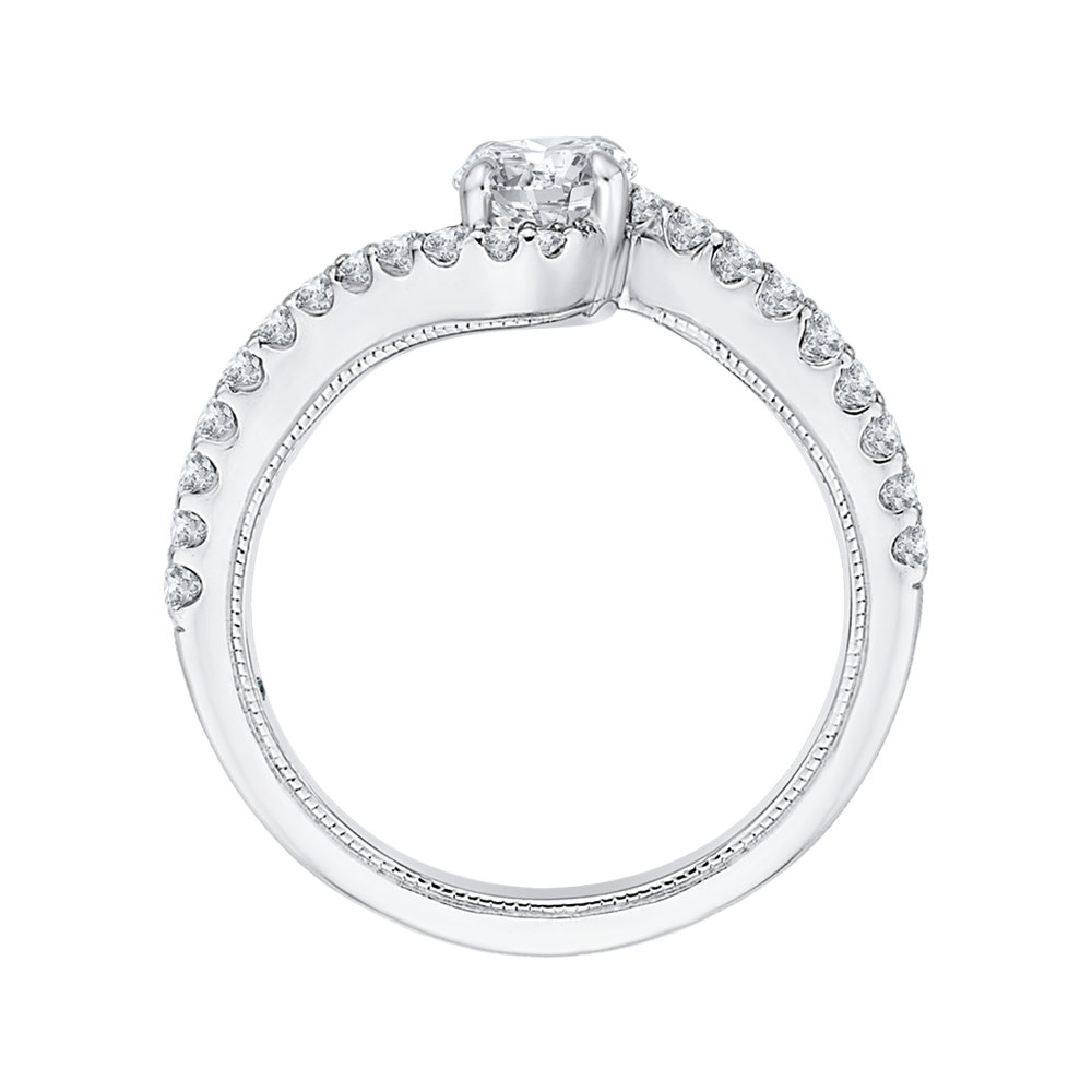 14K White Gold Round Diamond Promise Engagement Ring