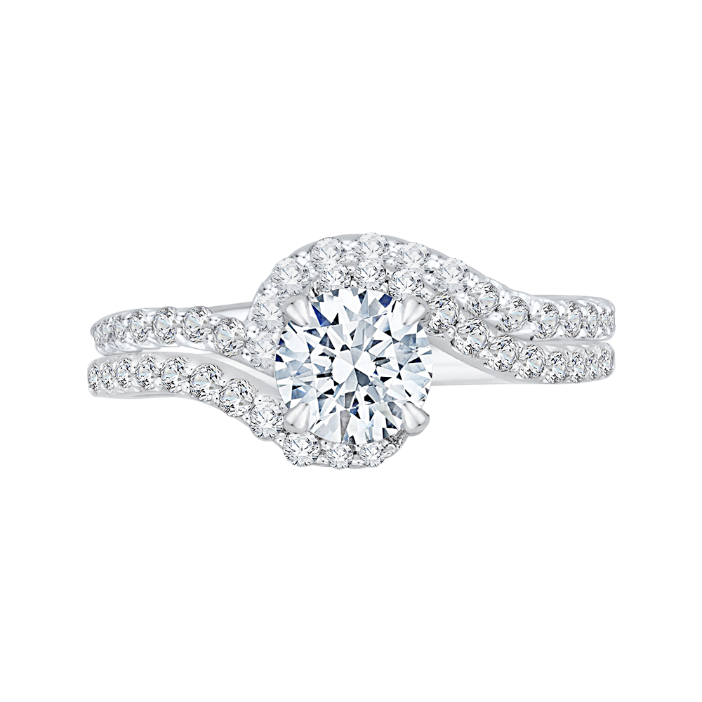 14K White Gold Round Diamond Promise Engagement Ring