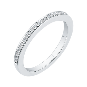 14K White Gold Round Diamond Half Eternity Wedding Band