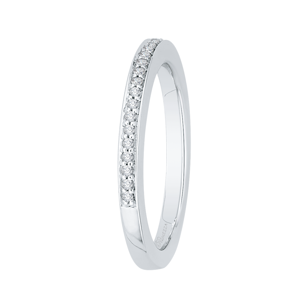 14K White Gold Round Diamond Half Eternity Wedding Band