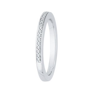 14K White Gold Round Diamond Half Eternity Wedding Band