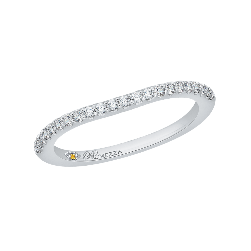 14K White Gold Round Diamond Half Eternity Wedding Band