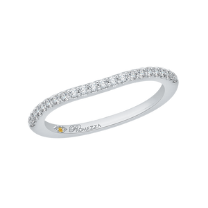 14K White Gold Round Diamond Half Eternity Wedding Band