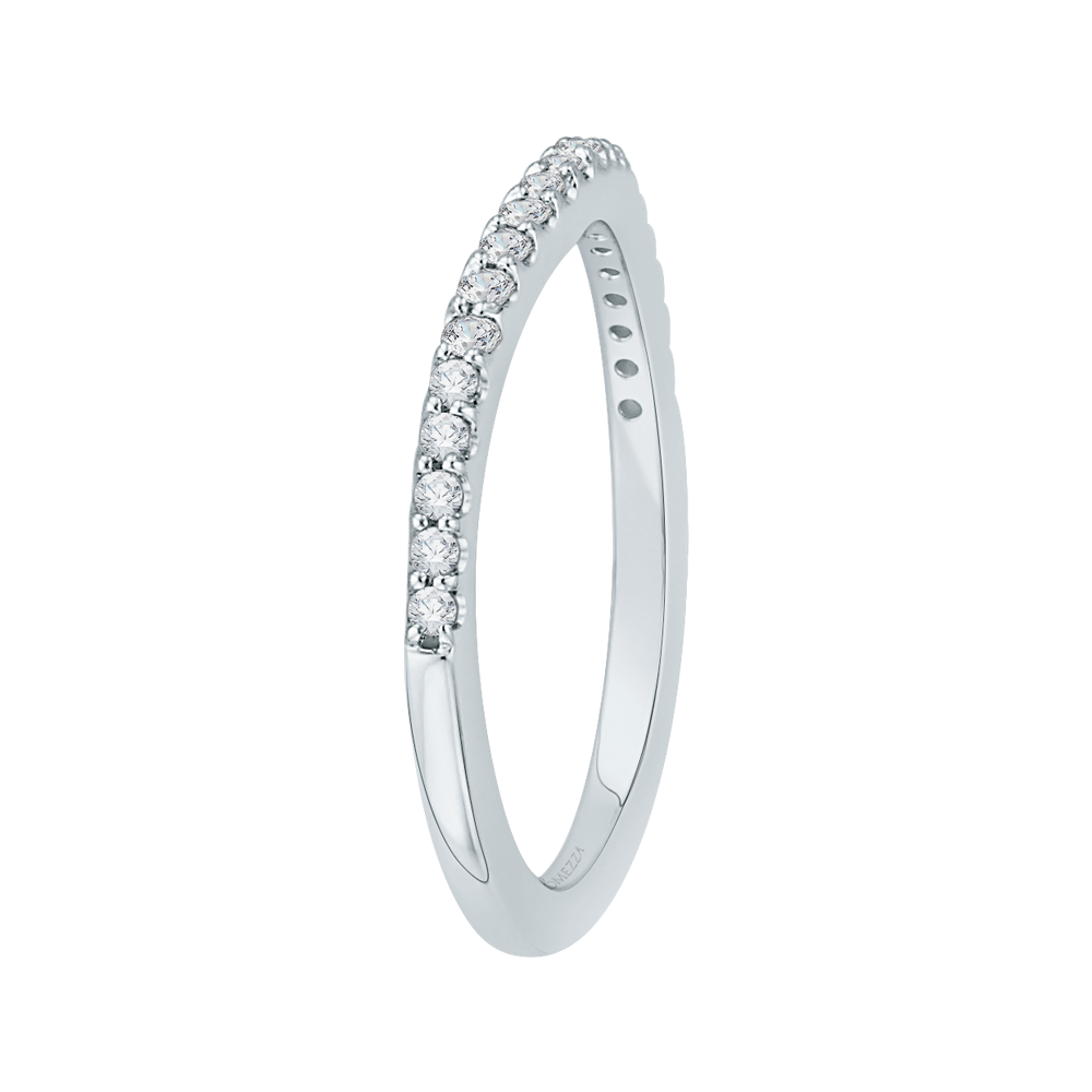 14K White Gold Round Diamond Half Eternity Wedding Band