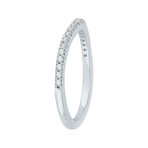 14K White Gold Round Diamond Half Eternity Wedding Band