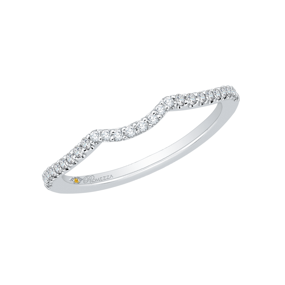 14K White Gold Round Diamond Half Eternity Wedding Band