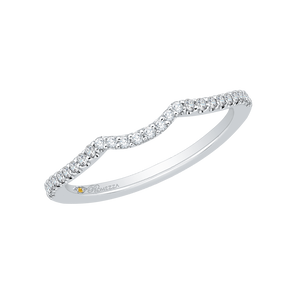 14K White Gold Round Diamond Half Eternity Wedding Band