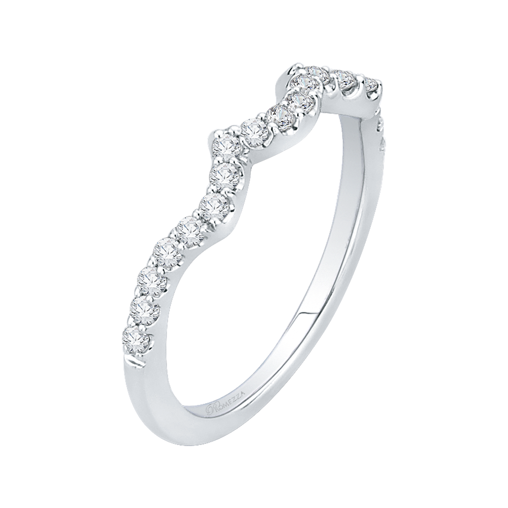 Round Diamond Half Eternity Wedding Band In 14K White Gold