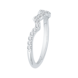 Round Diamond Half Eternity Wedding Band In 14K White Gold