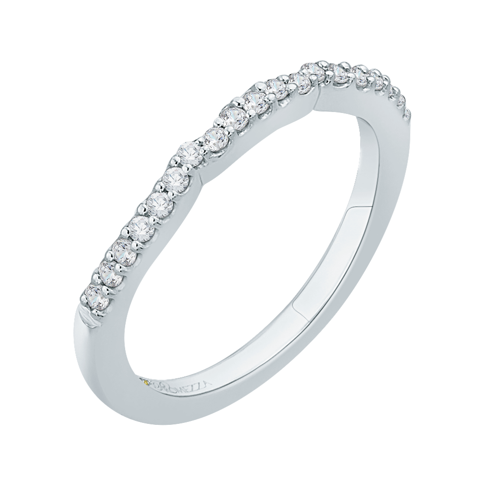 14K White Gold Round Diamond Wedding Band