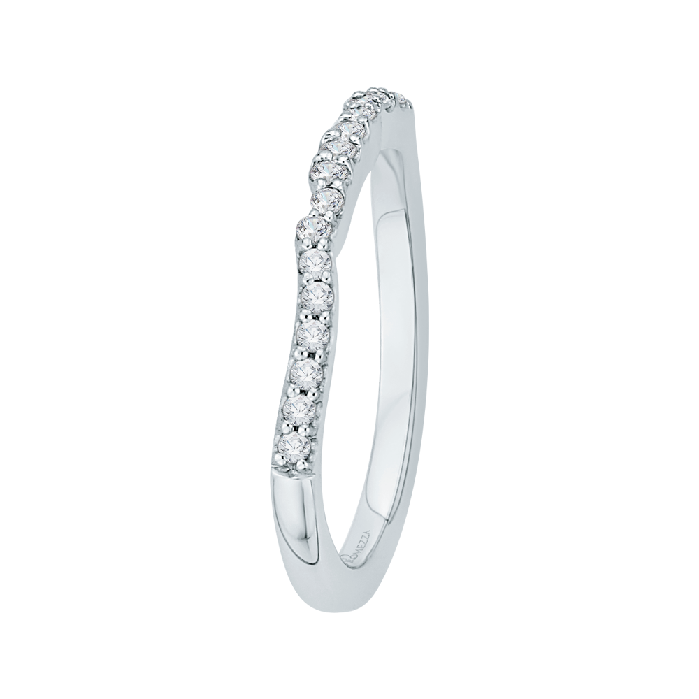 14K White Gold Round Diamond Wedding Band