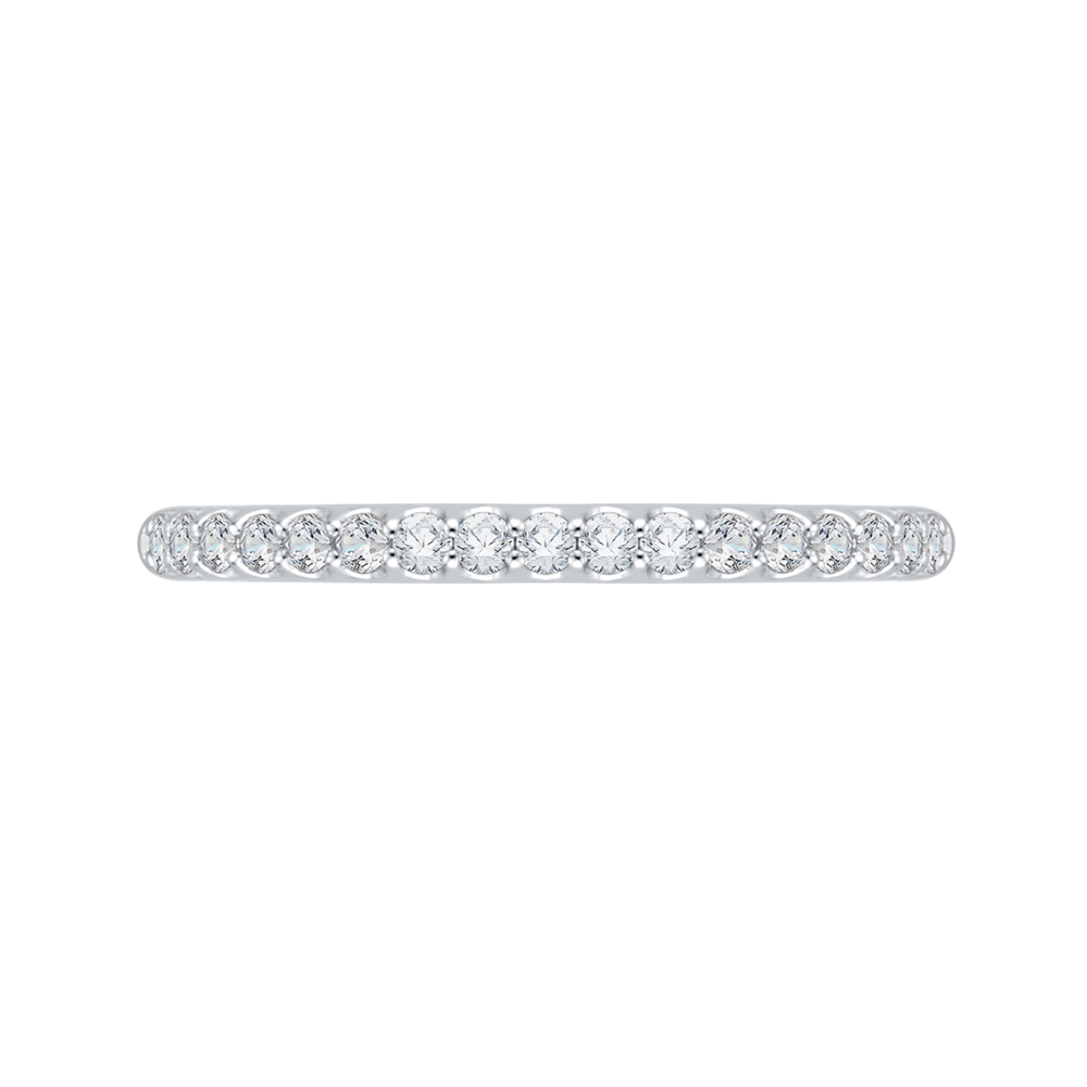 PR0104BH-44W Bridal Jewelry Carizza White Gold Round Diamond Wedding Bands