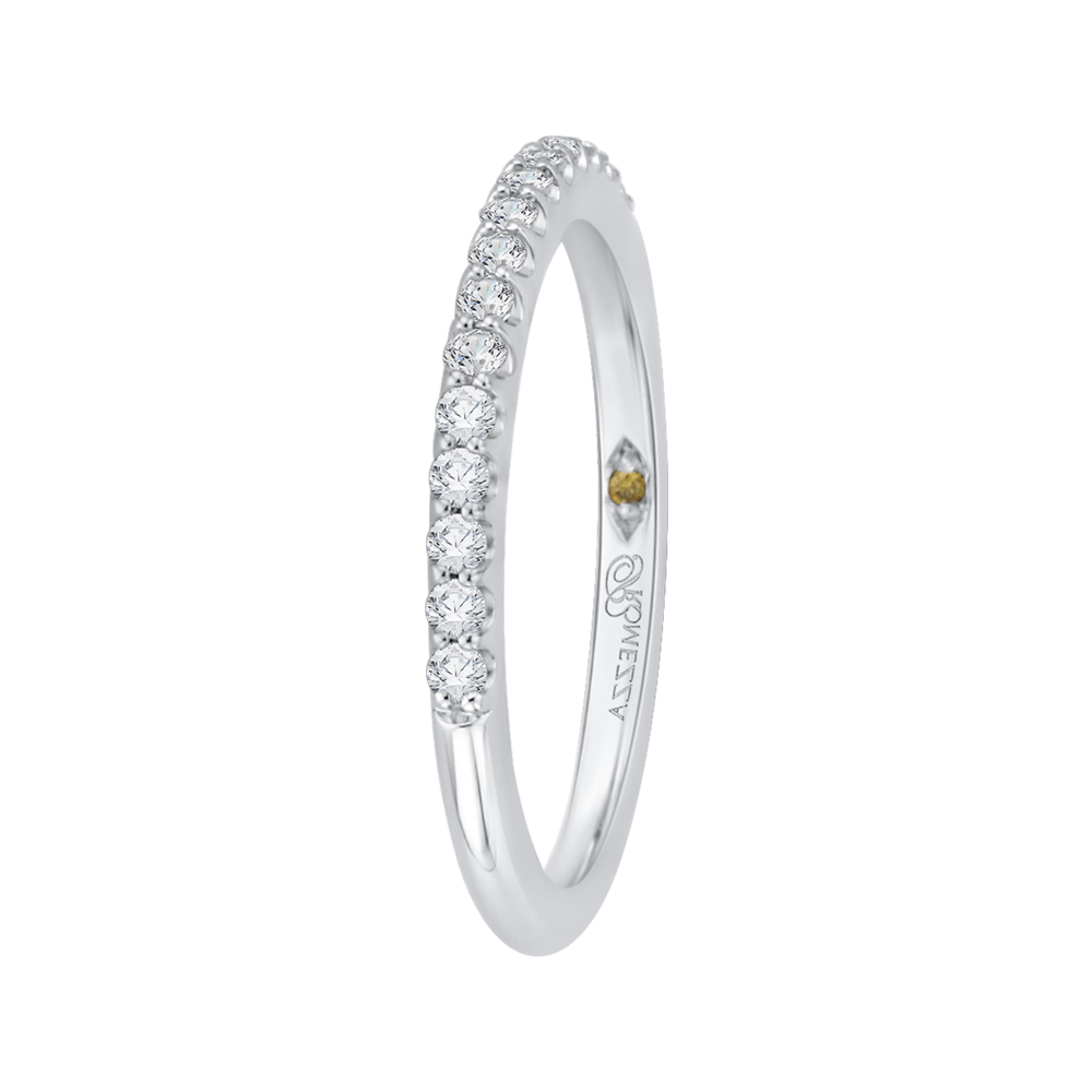 14K White Gold Round Diamond Half Eternity Wedding Band