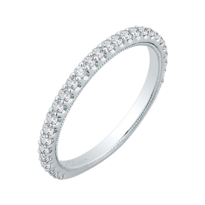 14K White Gold Round Diamond Wedding Band