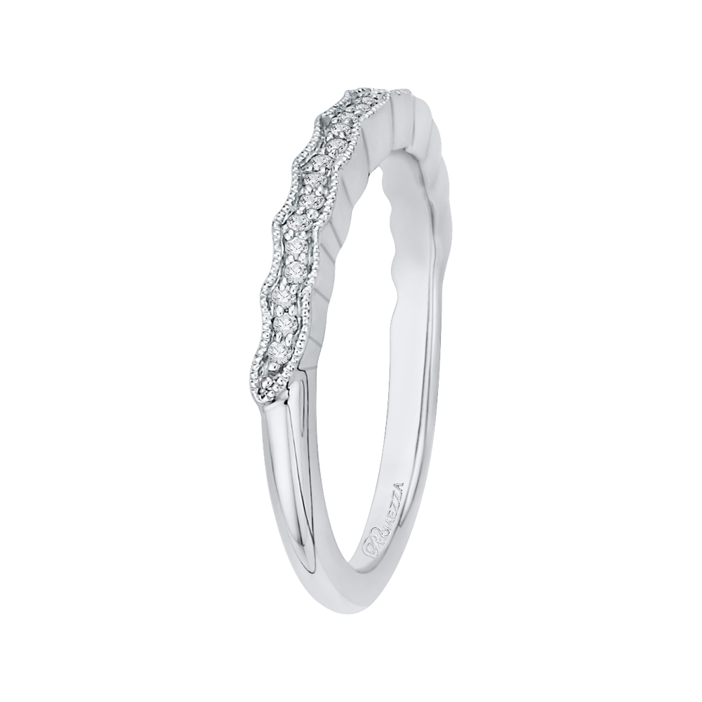 14K White Gold Round Diamond Half Eternity Wedding Band