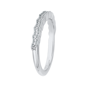 14K White Gold Round Diamond Half Eternity Wedding Band