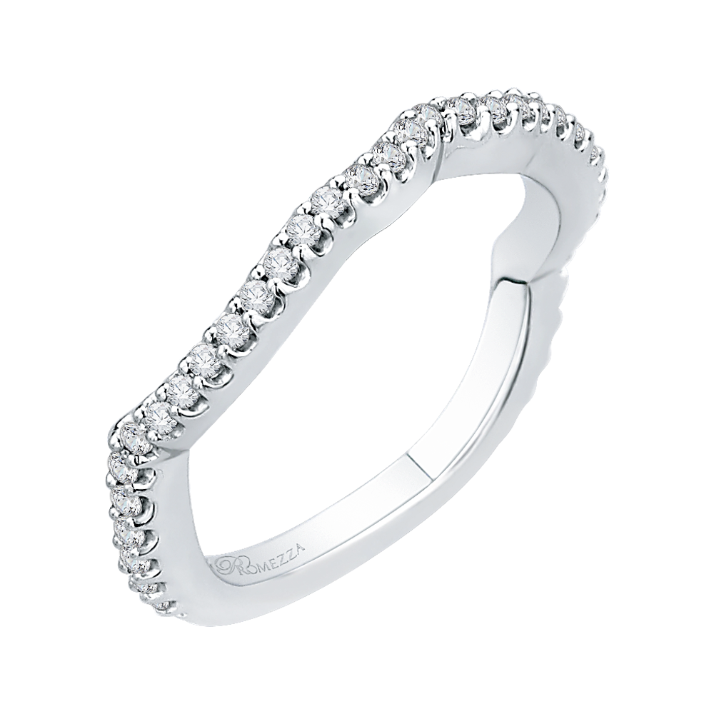 Round Diamond Wedding Band In 14K White Gold