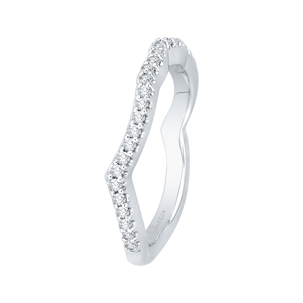 Round Diamond Wedding Band In 14K White Gold