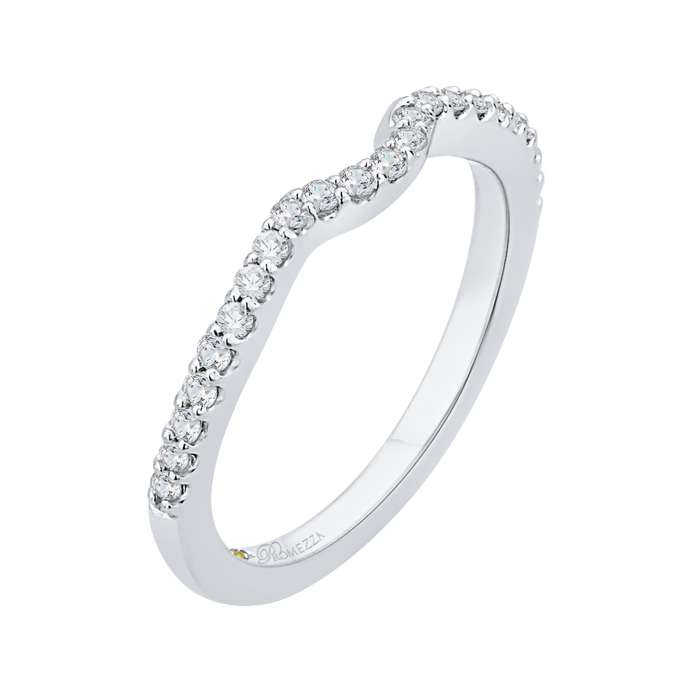 Round Diamond Half Eternity Wedding Band In 14K White Gold