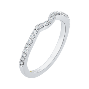 Round Diamond Half Eternity Wedding Band In 14K White Gold