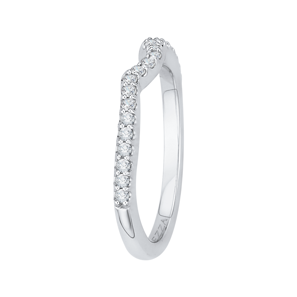 Round Diamond Half Eternity Wedding Band In 14K White Gold