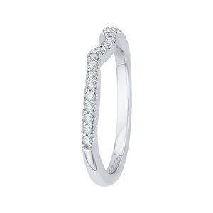 Round Diamond Half Eternity Wedding Band In 14K White Gold