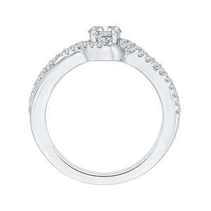 14K White Gold Round Cut Diamond Engagement Ring