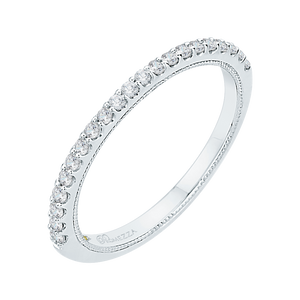 14K White Gold Round Diamond Half Eternity Wedding Band